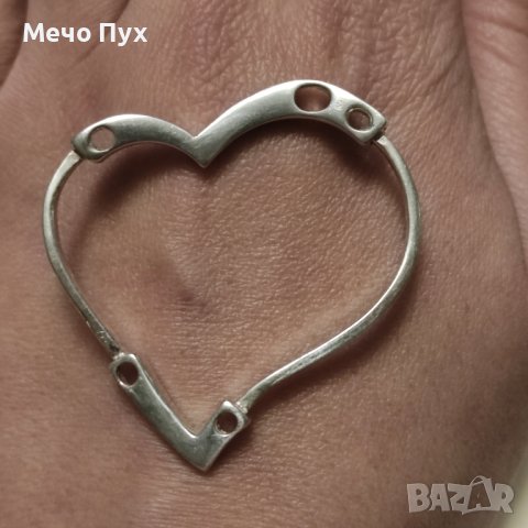 Сребърна висулка Голямо сърце (33), снимка 7 - Колиета, медальони, синджири - 43766853