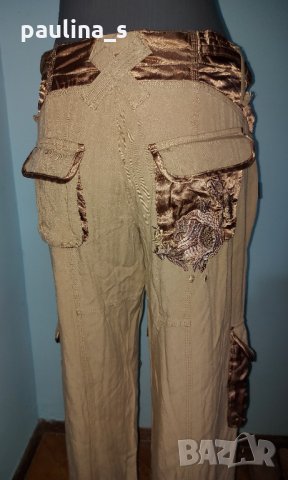 Дизайнерски панталон в цвят нюд "Watcher" / голям размер , снимка 9 - Панталони - 32579145
