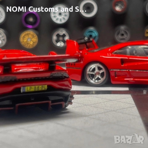 Hot Wheels Ferrari F40 Competizione & Lamborghini Huracan Super Trofeo , снимка 2 - Коли, камиони, мотори, писти - 52822576