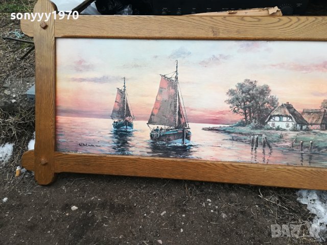 ГОЛЯМА КАРТИНА С ЯКА РАМКА ОТ ГЕРМАНИЯ 1301241637, снимка 11 - Антикварни и старинни предмети - 43790639