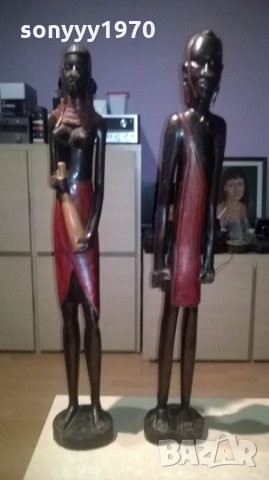 африканско семеиство-92см-10кг-дървени фигури-внос швеицария, снимка 5 - Колекции - 26365357