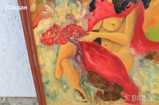 Картина масло върху шперплат-подписана, снимка 5 - Картини - 40486241