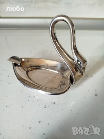 Сребърен Пепелник Със Форма на Лебед-Сребро 0,925, снимка 2 - Други ценни предмети - 48737893