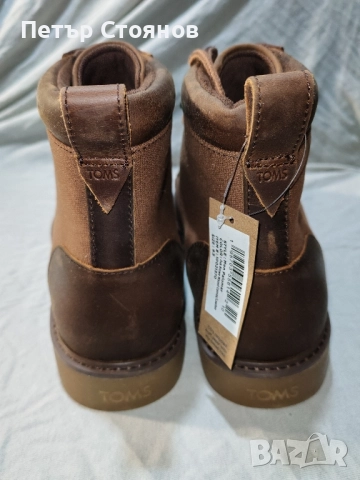 Удобни мъжки боти от естествена кожа TOMS №42, снимка 7 - Мъжки боти - 52522663