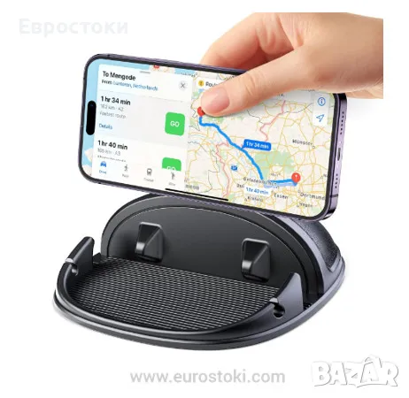 Стойка за телефон за кола Beeasy, стойка за телефон за табло, съвместима със смартфони и GPS