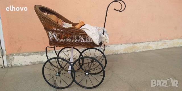 Ретро бебешка количка за кукли - голяма, снимка 6 - Антикварни и старинни предмети - 42934611