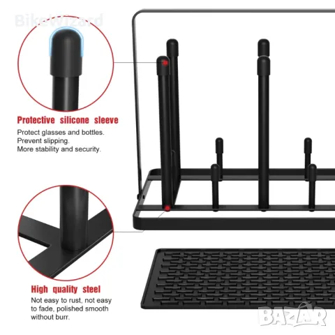 Rainsworth  Сушилник метален за 6 бутилки НОВ, снимка 3 - Други - 48541842