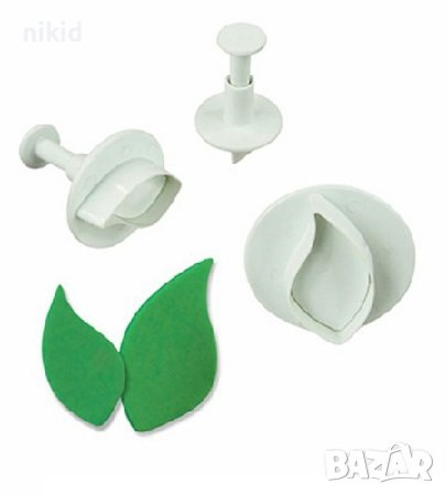 3 разчупено листо листа с бутало пластмасови форми резци за сладки фондан украса резец форма, снимка 2 - Форми - 37553333