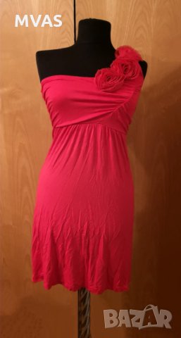 Червена елегантна рокля с рози XS 