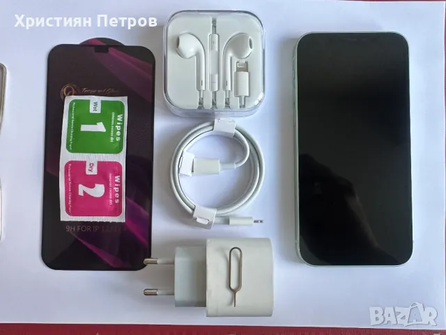КАТО НОВ !!! iPhone 12 - Зелен - 64GB - Отключен - 100% БАТЕРИЯ !!!
