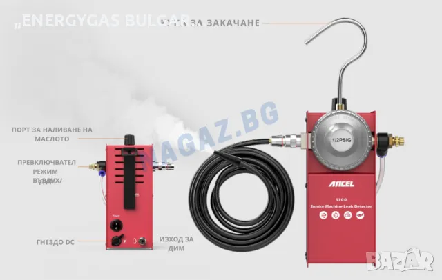 Машина за пушек(дим) /Димогенератор ANCEL S100/Тест с дим/Диагностика, снимка 2 - Аксесоари и консумативи - 50236768