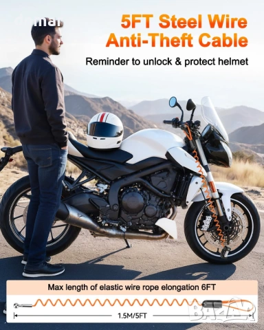 Заключване за дискова спирачка за мотоциклет, 4-цифрен код, алуминиева сплав, снимка 6 - Аксесоари и консумативи - 53429969