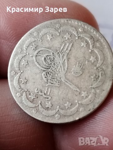 5 куруша 1886 год., султан Абдул Хамид II, сребро 6 гр., проба 830/1000, снимка 4 - Нумизматика и бонистика - 43347378