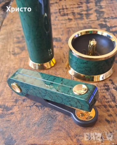 нож и ножица комплект Лерхе Lerche Солинген Solingen с 24 карата златно покритие и китайски лак, снимка 3 - Антикварни и старинни предмети - 31544226