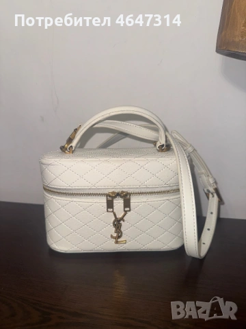 YSL чанта в бяло от естествена кожа
