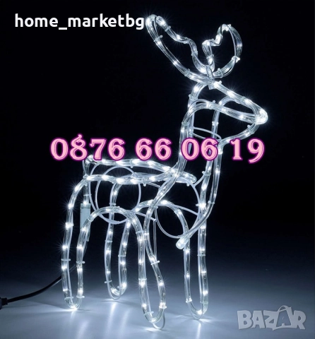 Коледен светещ елен, коледен елен височина 90 см, жълта светлина, снимка 3 - Декорация за дома - 52429596