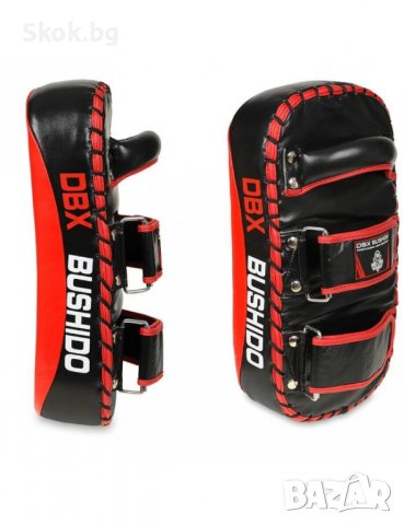 Кожена боксова лапа (щит) DBX Bushido - черно/червенa - 41х21 см, снимка 2 - Бокс - 37972403
