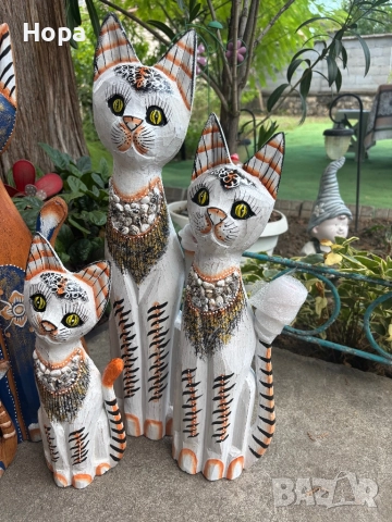 Котки от дърво , снимка 7 - Декорация за дома - 37017819