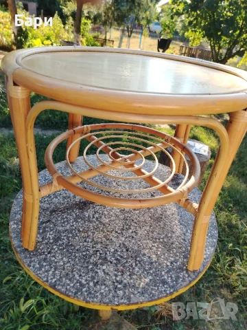 Комплект от два стола и маса от ратан, снимка 6 - Столове - 40134449