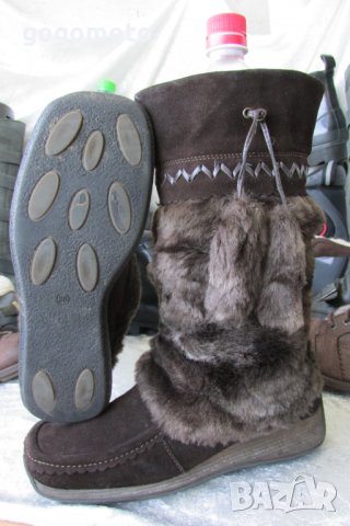 АПРЕСКИ, топли кафяви боти, апрески, кубинки, ботуши, 38,естествена кожа - велур + топла подплата, снимка 14 - Дамски ботуши - 33415632