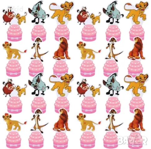 24 бр Цар Лъв къси картонени топери топер за торта мъфини, снимка 3 - Други - 50354239