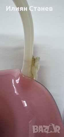 Уникално красива кошница в цвят  розово и млечно ягодово мляко., снимка 2 - Антикварни и старинни предмети - 43640369