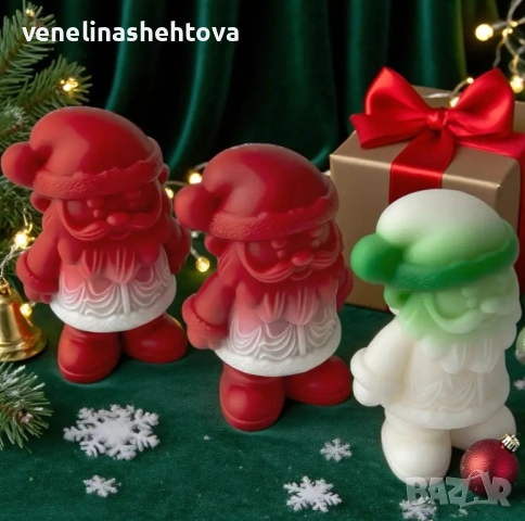 3D Голям дядо Коледа с костюм Силиконов молд форма свещи гипс сапун смола фондан , снимка 4 - Форми - 47695903