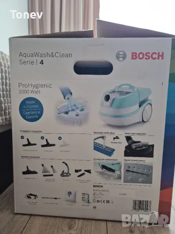 Прахосмукачкa BOSCH BWD420HYG Сухо и мокро почистване, снимка 2 - Прахосмукачки - 48079122
