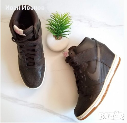 високи кецове Nike Dunk Sky Hi  Brown High Top  номер 41, снимка 1 - Маратонки - 39860982