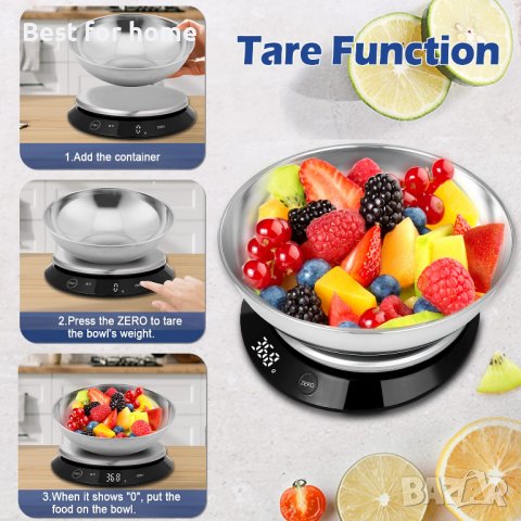 Цифрова кухненска везна, LED и touch дисплей, Плоча от неръждаема стомана, снимка 5 - Други - 39994769