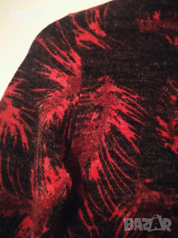 Дамски тънък пуловер блуза с дълъг ръкав черно червено XS-S , снимка 3 - Блузи с дълъг ръкав и пуловери - 42951825