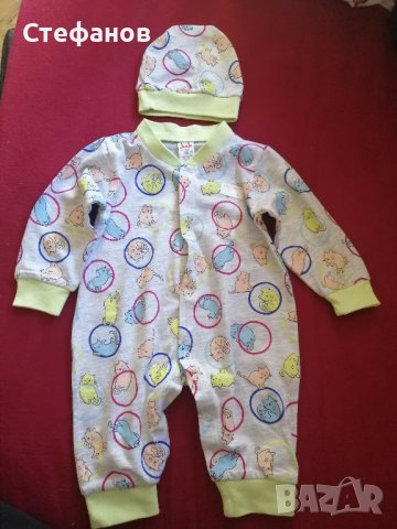Бебешки памучен комплект от 2 части 1-3 месеца, снимка 1 - Комплекти за бебе - 43907085