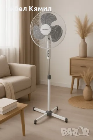 Вентилатор Rosberg, 40W, 40см., бял/сив или бял/син, снимка 1