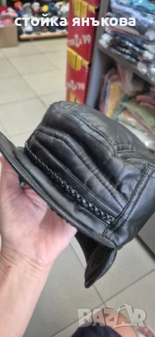 Продавам кожена мъжка ушанка, снимка 5 - Шапки - 51327842