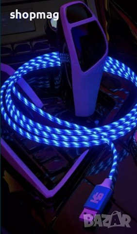 Кабел за бързо зареждане с LED осветление iPhone/Type-C/Micro Usb, снимка 8 - USB кабели - 40491462