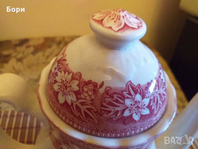 Английска порцеланова кана Coaching Taverns 1828 Royal Tudor Ware  Staffordshire England, снимка 7 - Аксесоари за кухня - 32807764
