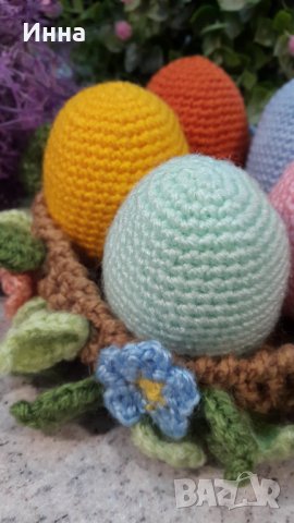 Великденски подаръци. Яйца в гнездото. Плетена играчка. Ръчно изработени., снимка 5 - Романтични подаръци - 39876074