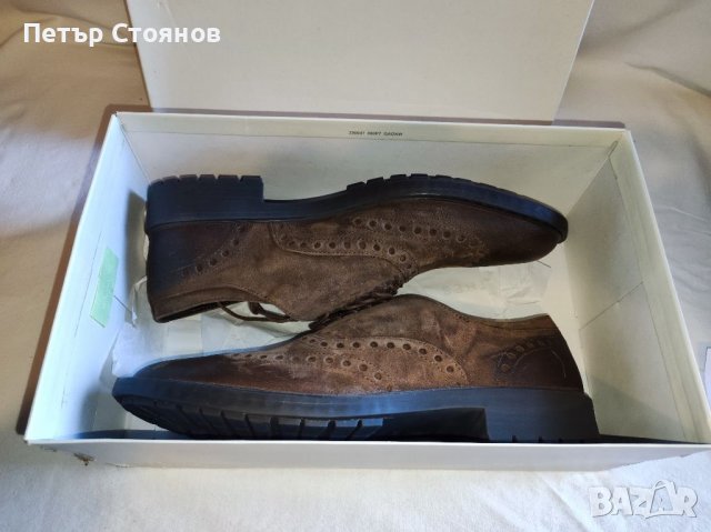 Стилни мъжки половинки от естествена кожа Geox Respira №45, снимка 12 - Официални обувки - 38283483
