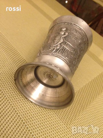 Старинна немска чаша от калай серия Lindenwirthin , снимка 8 - Колекции - 43201328