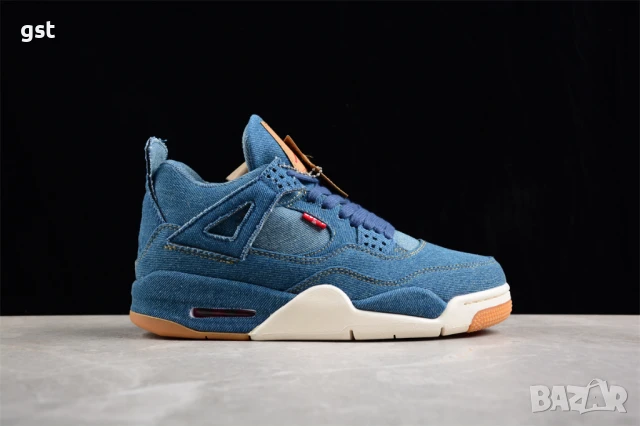 Уникални Редки Levi’s x Air Jordan 4 Denim дизайнерски Маратонки Кецове , снимка 2 - Маратонки - 50541333