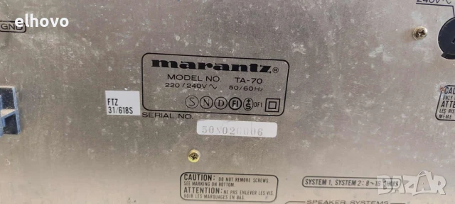 Стерео усилвател и тунер Marantz TA-70, снимка 5 - Ресийвъри, усилватели, смесителни пултове - 51201257