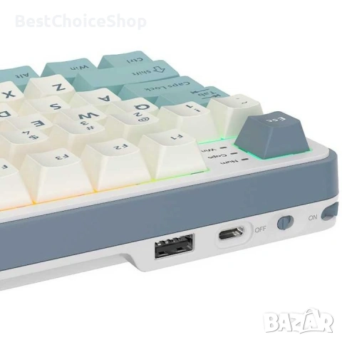 Гейминг Механична клавиатура Royal Kludge – RK-S98, безжична, Chartreuse, RGB, снимка 11 - Клавиатури и мишки - 53598995