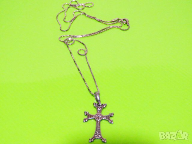 стар арменски сребърен кръст Хачкар - за защита от зли сили, лекуващ и даващ живот сребро, снимка 2 - Колиета, медальони, синджири - 40052144