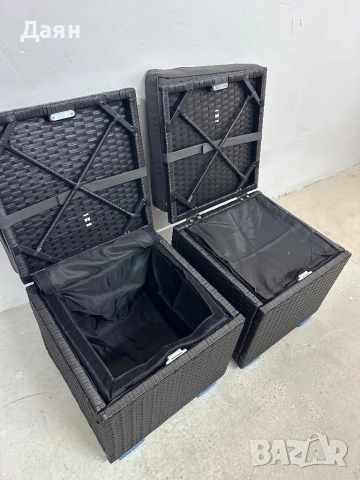 Комплект от 2 ратанови табуретки Yaheetech с място за съхранение , снимка 8 - Градински мебели, декорация  - 52007848