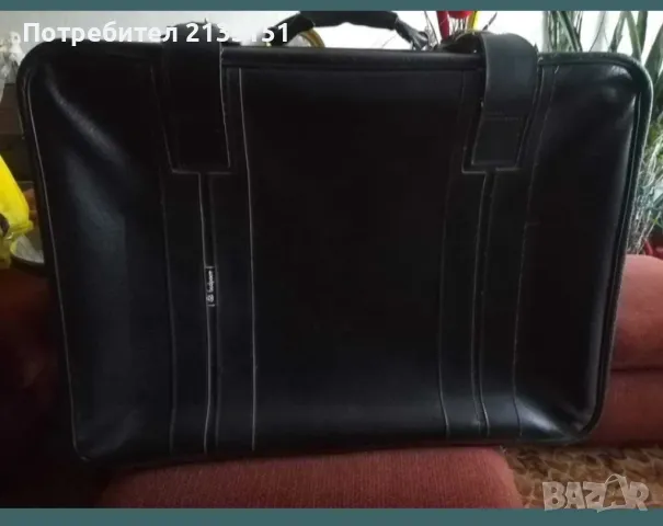 Продавам кожен куфар черен, снимка 3 - Куфари - 47700035