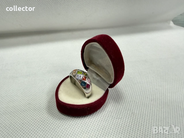 Сребърен пръстен с полускъпоценни камъни. №7765, снимка 4 - Пръстени - 52827876