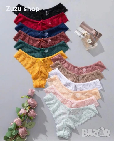 Комплект 12 броя дантелени бикини