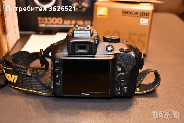 фотоапарат Nikon D3300, цял комплект с дефект на обектив, снимка 11 - Фотоапарати - 39481520