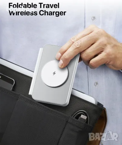 Сгъваема безжична зарядна станция, 3 в 1 съвместима с iPhone, iWatch и AirPods, снимка 7 - Безжични зарядни - 50355207