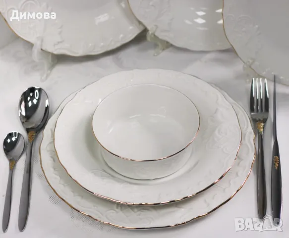 Сервиз за храна 24 части лукс, снимка 4 - Сервизи - 49815443